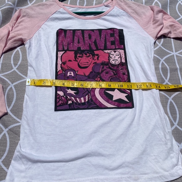 Purple and pink marvel glitter long sleeve tee - Picture 6 of 8